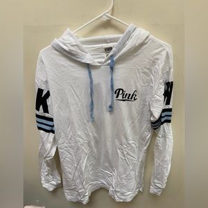 Victoria Secret PINK women’s Long Sleeve Shirt Size XS white varsity style